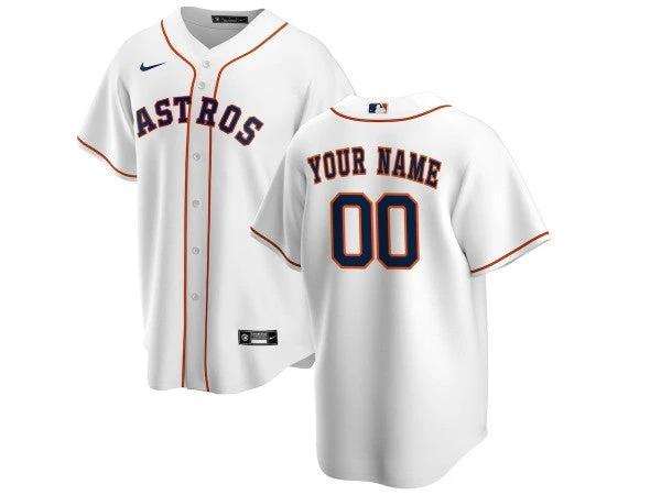 Custom Houston Astros Cool Base Jersey - White by My Store