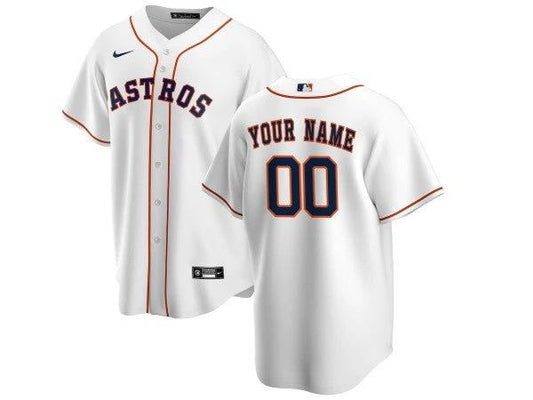 Custom Houston Astros Cool Base Jersey - White by My Store