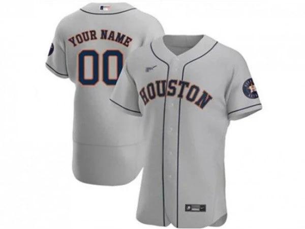Custom Houston Astros Flex Base Jersey - Gray by My Store