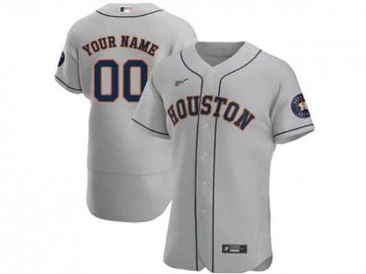 Custom Houston Astros Flex Base Jersey - Gray by My Store