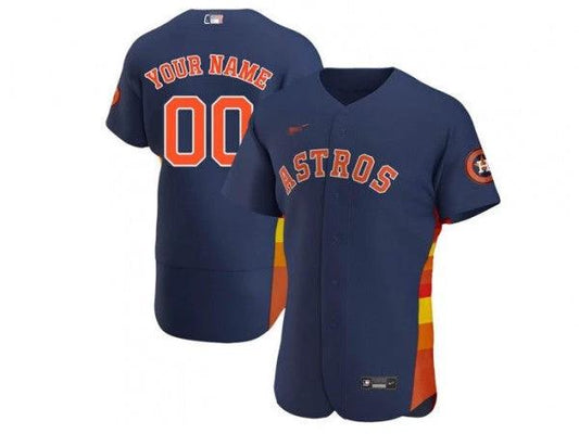 Custom Houston Astros Flex Base Jersey - Navy by My Store