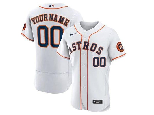 Custom Houston Astros Flex Base Jersey - White by My Store