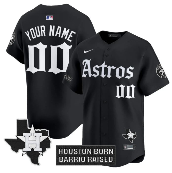 Custom Houston Astros Jersey Gothic Edition Vapor Premier Limited Stitched Black by My Store