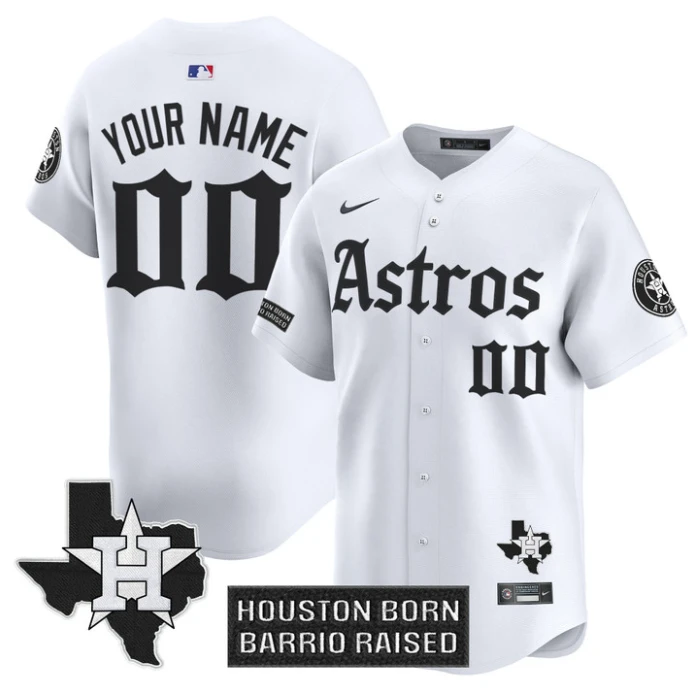 Custom Houston Astros Jersey Gothic Edition Vapor Premier Limited Stitched White by My Store
