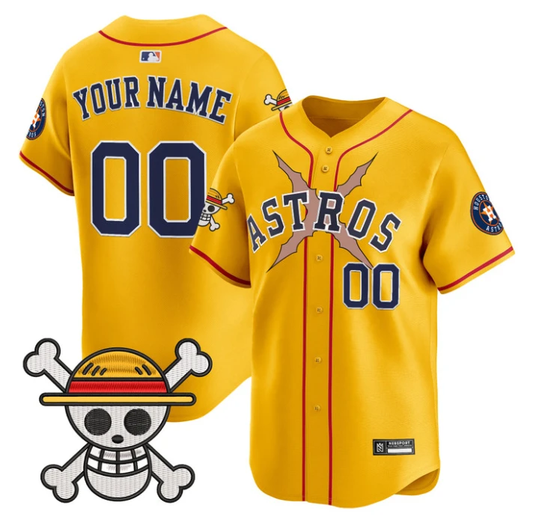 Custom Houston Astros Jersey Name, Number One Piece 2025 Limited Stitched Gold by My Store