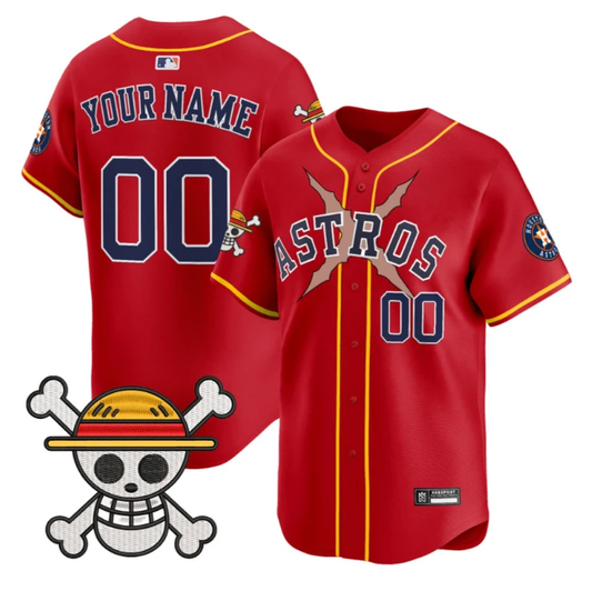 Custom Houston Astros Jersey Name, Number One Piece 2025 Limited Stitched Red by My Store