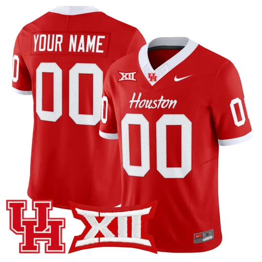 Custom Houston Cougars Jersey Name, Number 2025 Vapor Stitched Red by NCAA Football Jersey