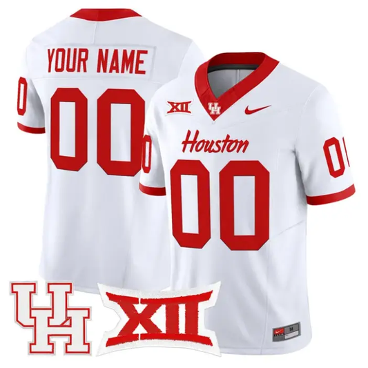 Custom Houston Cougars Jersey Name, Number 2025 Vapor Stitched White by NCAA Football Jersey
