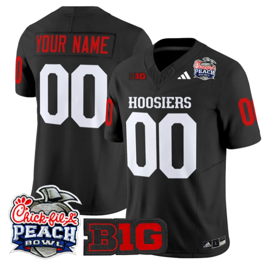 Custom Indiana Hoosiers Jersey 2026 Peach Bowl Patch Limited Stitched Black by NCAA Football Jersey