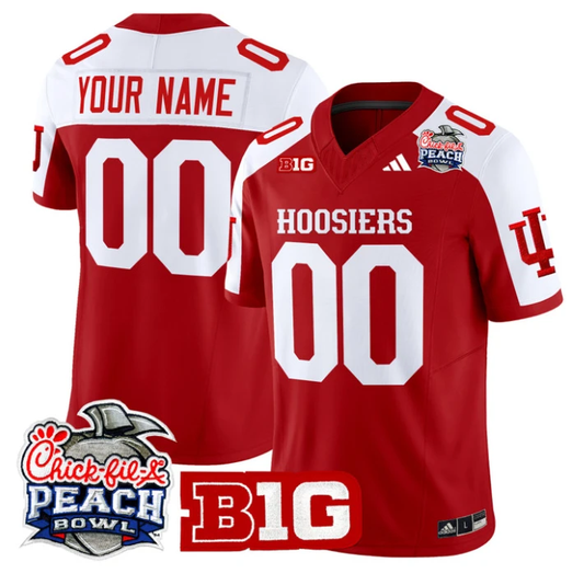 Custom Indiana Hoosiers Jersey 2026 Peach Bowl Patch Limited Stitched Cimson Alternate by NCAA Football Jersey