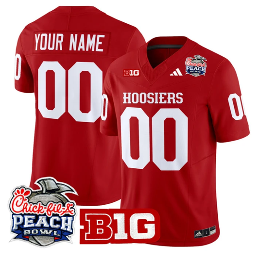 Custom Indiana Hoosiers Jersey 2026 Peach Bowl Patch Limited Stitched Crimson by NCAA Football Jersey