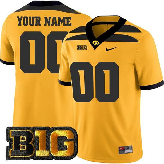 Custom Iowa Hawkeyes Jersey Name and Number College Football Gold Game – All Stitched by My Store