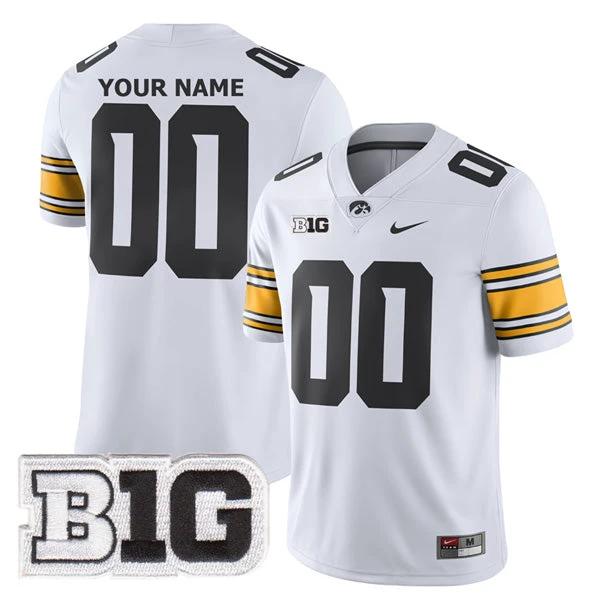 Custom Iowa Hawkeyes Jersey Name and Number College Football White Game – All Stitched by My Store
