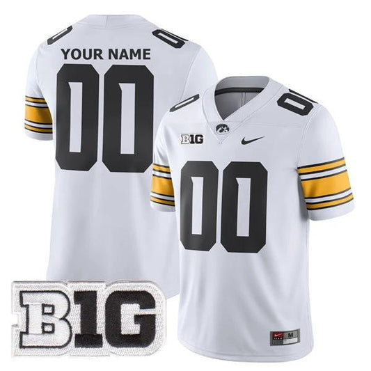 Custom Iowa Hawkeyes Jersey Name and Number College Football White Game – All Stitched by My Store