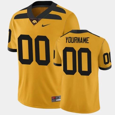 Custom Iowa Hawkeyes Jersey Name and Number College NCAA Football Gold by My Store