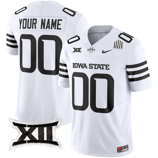 Custom Iowa State Cyclones Jersey Name, Number 2025 Stitched White Limited by My Store