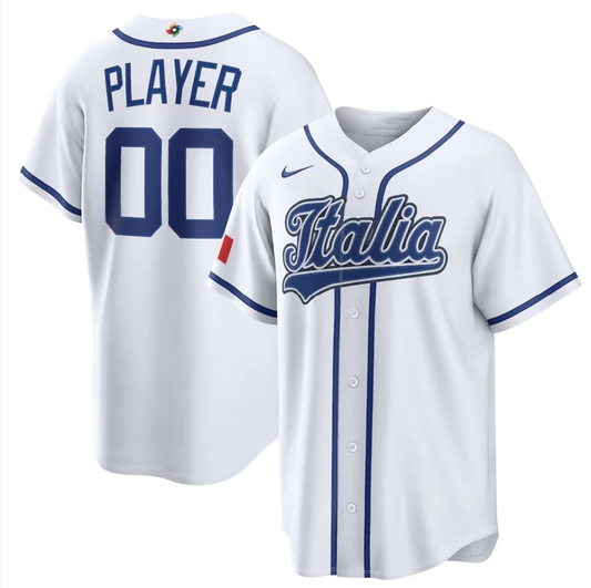 Custom Italy Baseball Jersey Name, Number 2026 World Baseball Classic White by My Store