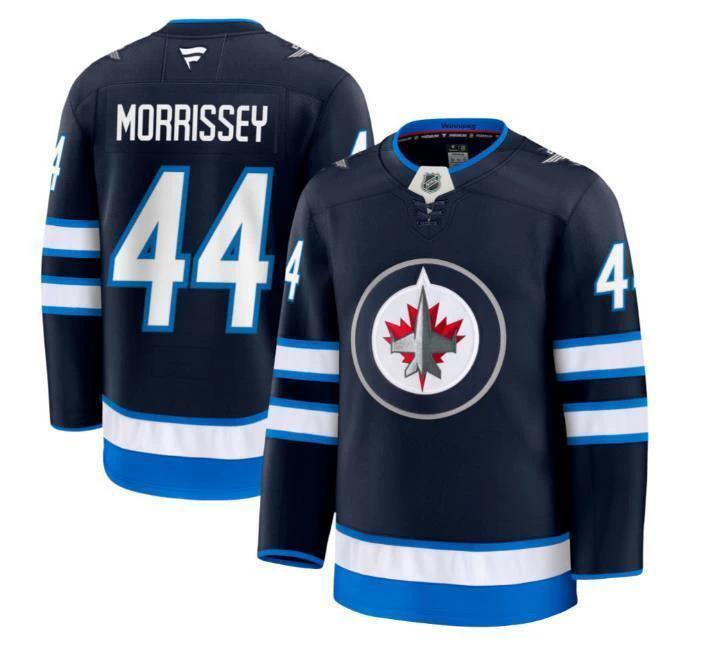 Custom Josh Morrissey Jets Jersey - Navy All Stitched by Hockey David