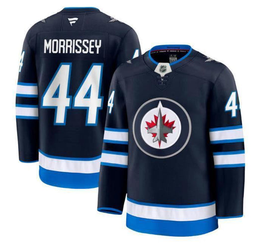 Custom Josh Morrissey Jets Jersey - Navy All Stitched by Hockey David