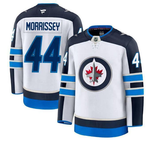Custom Josh Morrissey Jets Jersey - White All Stitched by Hockey David