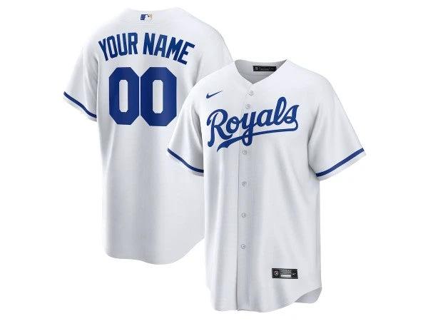 Custom Kansas City Royals Cool Base Jersey - White by My Store