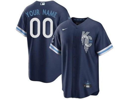 Custom Kansas City Royals Navy City Connect Jersey by My Store
