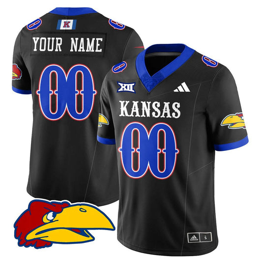 Custom Kansas Jayhawks Football Jersey Name, Number 2025 Limited Stitched Black by My Store NCAA Football Jerseys