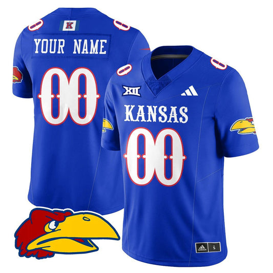 Custom Kansas Jayhawks Football Jersey Name, Number 2025 Limited Stitched Royal by My Store NCAA Football Jerseys