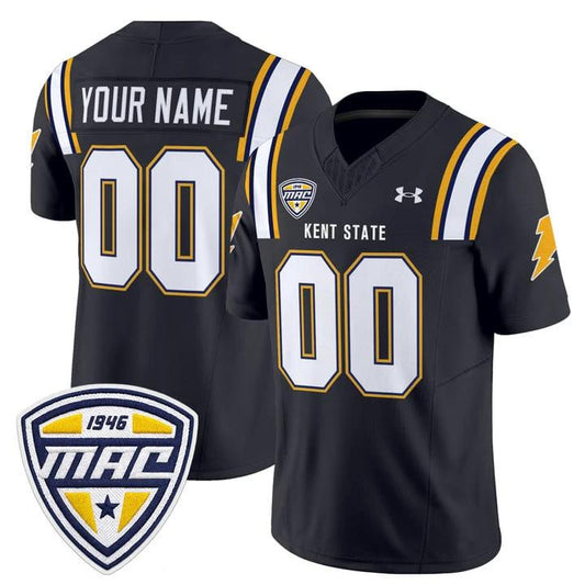 Custom Kent State Golden Flashes Jersey 2025 Limited Stitched Dark Navy by NCAA Football Jersey