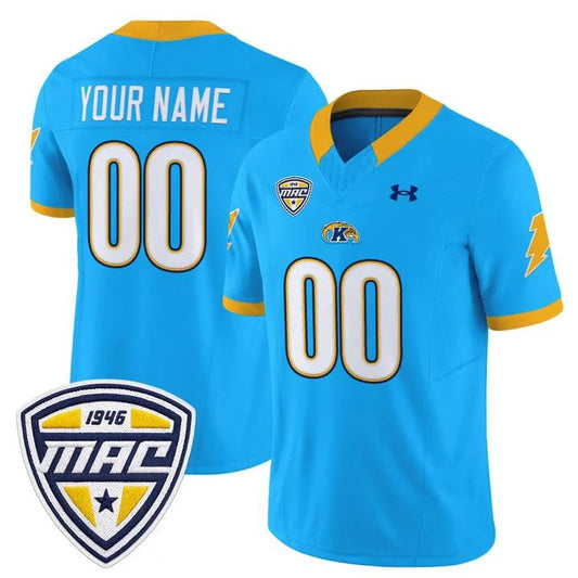 Custom Kent State Golden Flashes Jersey 2025 Limited Stitched Light Blue by NCAA Football Jersey