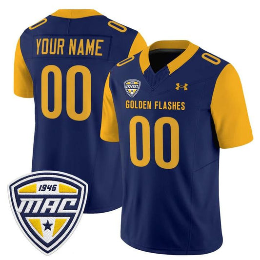 Custom Kent State Golden Flashes Jersey 2025 Limited Stitched Navy by NCAA Football Jersey