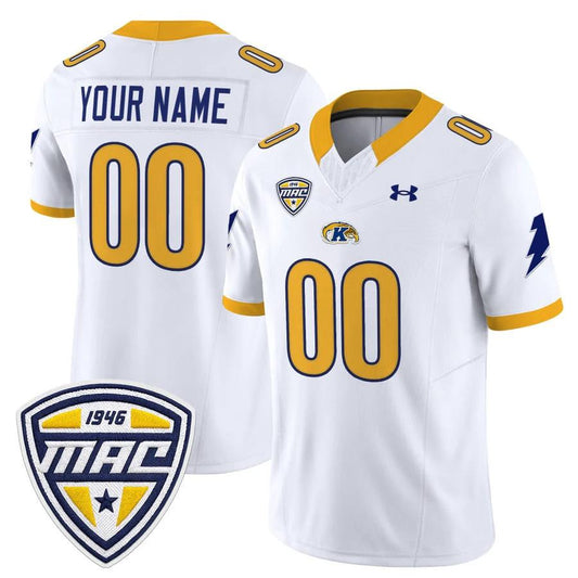 Custom Kent State Golden Flashes Jersey 2025 Limited Stitched White by NCAA Football Jersey