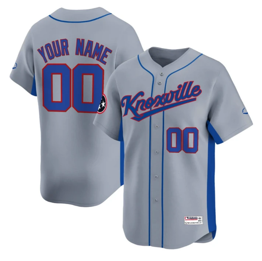 Custom Knoxville Smokies Gray Jersey Name, Number All Stitched by My Store