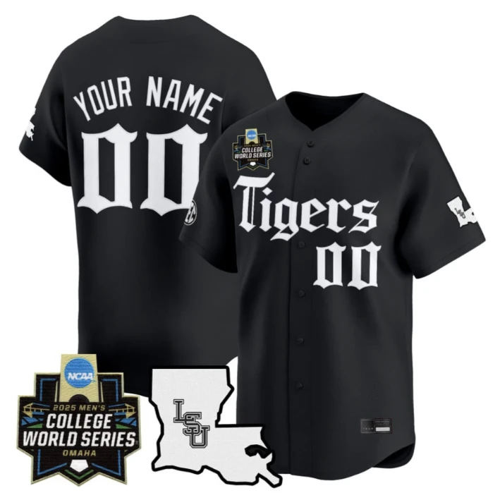 Custom LSU Tigers Jersey 2025 World Series Gothic Geaux Edition Stitched Black by My Store