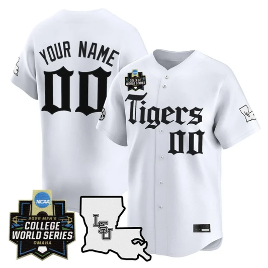 Custom LSU Tigers Jersey 2025 World Series Gothic Geaux Edition Stitched White by My Store