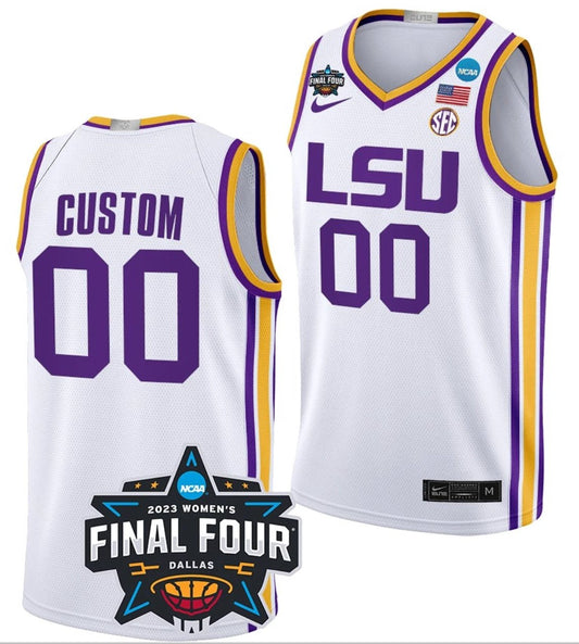 Custom LSU Tigers Jersey College Basketball 2023 NCAA Final Four Garnet by My store basketball