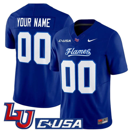 Custom Liberty Flames Jersey Name, Number 2025 Vapor Limited Stitched Mono Navy by NCAA Football Jersey