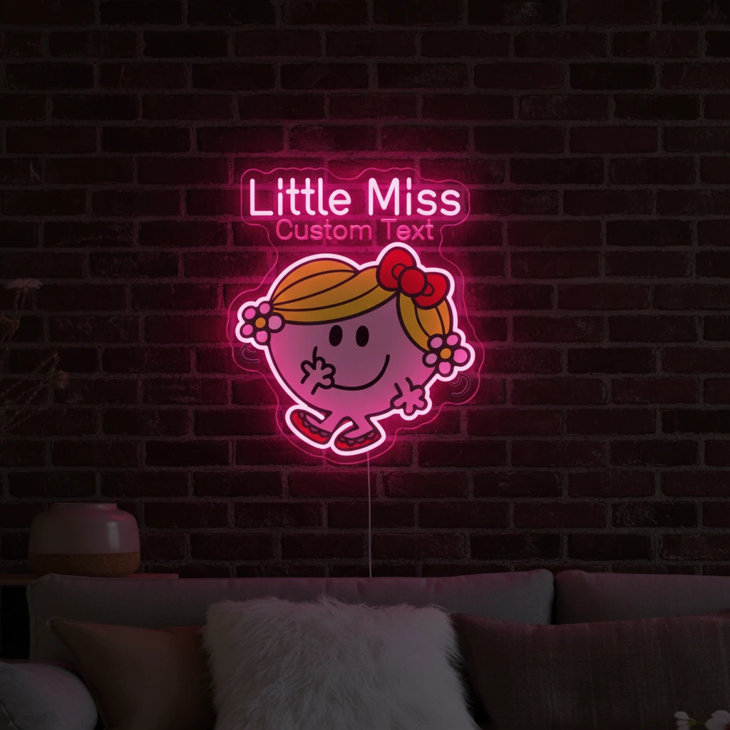 Custom Little Miss Neon Sign Cartoon Neon Sign Kids Room Decor by Neonchics