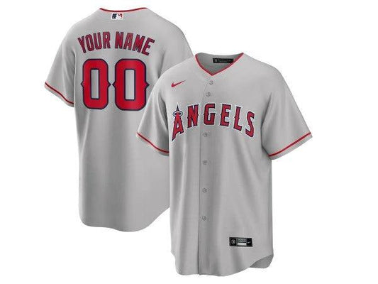 Custom Los Angeles Angels Cool Base Jersey - Gray by My Store