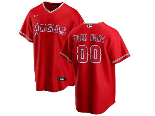 Custom Los Angeles Angels Cool Base Jersey - Red by My Store