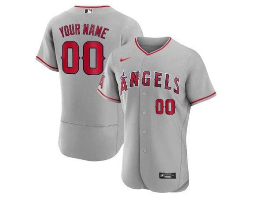 Custom Los Angeles Angels Flex Base Jersey - Gray by My Store