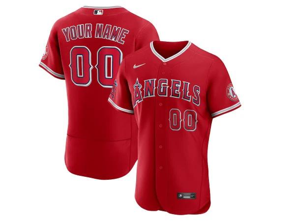 Custom Los Angeles Angels Flex Base Jersey - Red by My Store