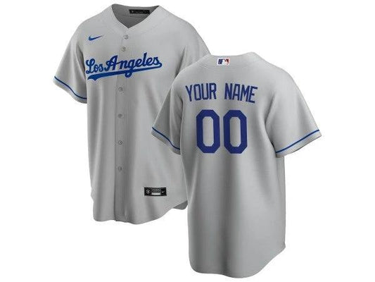 Custom Los Angeles Dodgers Cool Base Jersey - Gray by My Store