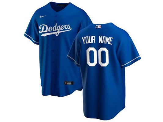 Custom Los Angeles Dodgers Cool Base Jersey - Royal by My Store