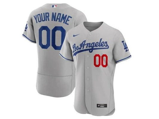 Custom Los Angeles Dodgers Flex Base Jersey -Gray by My Store