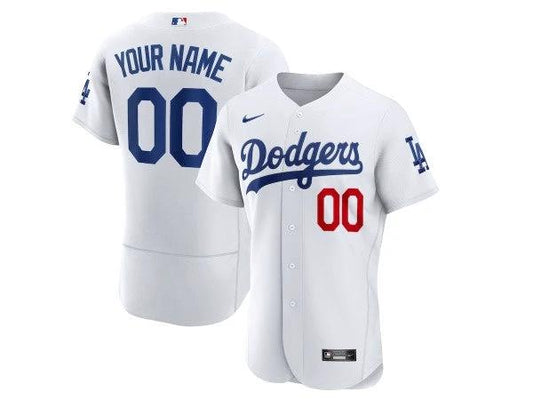 Custom Los Angeles Dodgers Flex Base Jersey - White by My Store