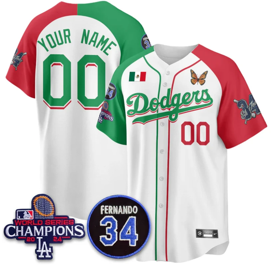 Custom Los Angeles Dodgers Jersey Mexican For 34 Stitched Alternate by My Store