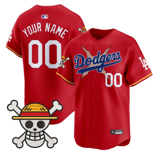 Custom Los Angeles Dodgers Jersey Name, Number One Piece 2025 Stitched Red by My Store