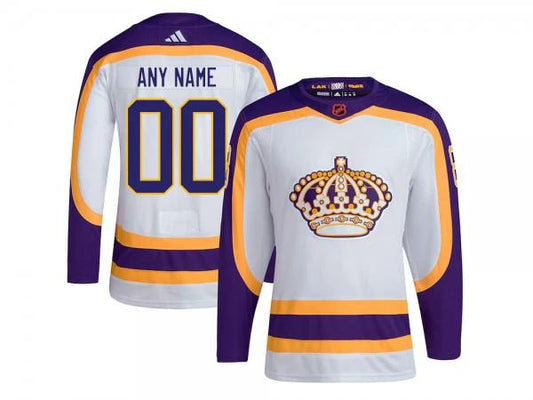 Custom Los Angeles Kings White Reverse Retro 2.0 Jersey by Hockey David