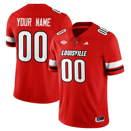 Custom Louisville Jersey Name, Number Football 2025 Vapor Limited Stitched Red by NCAA Football Jersey